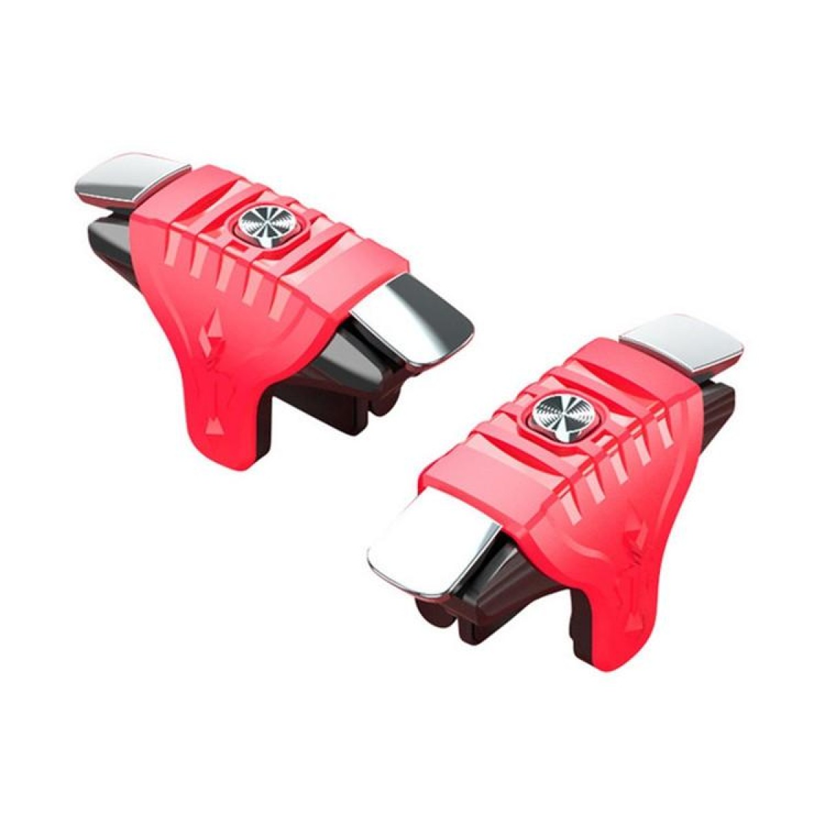 2 Pairs F01 Electroplating Mechanical Shaft Bidirectional Button Auxiliary Shooting Game Handle for Mobile Phones within The Thickness of 6.1-12.0mm(Red)