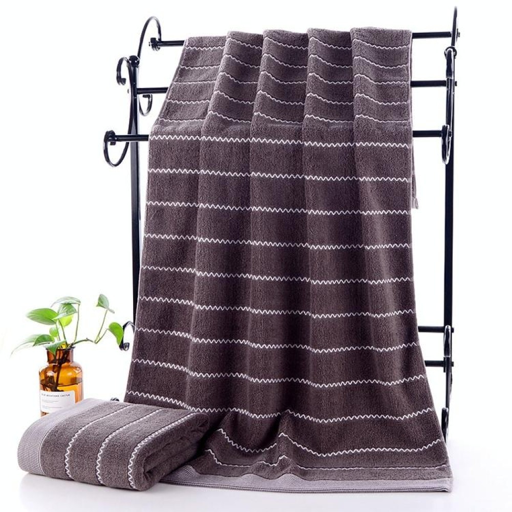 32-strand Cotton Wave Absorbent and Durable Bath Towel(Brown)