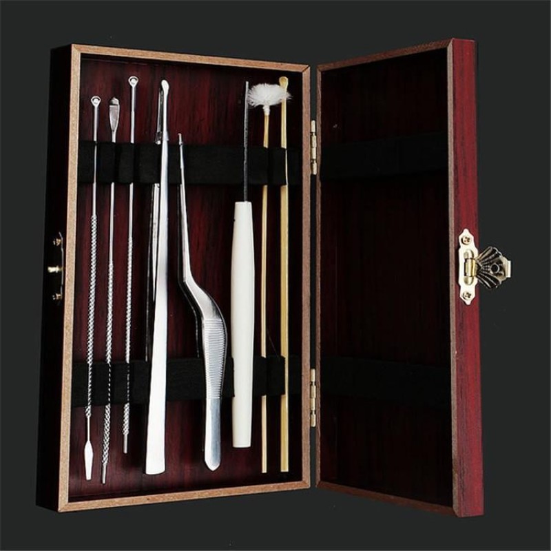 8-in-1 Wooden Box Ear Picking Tool Set