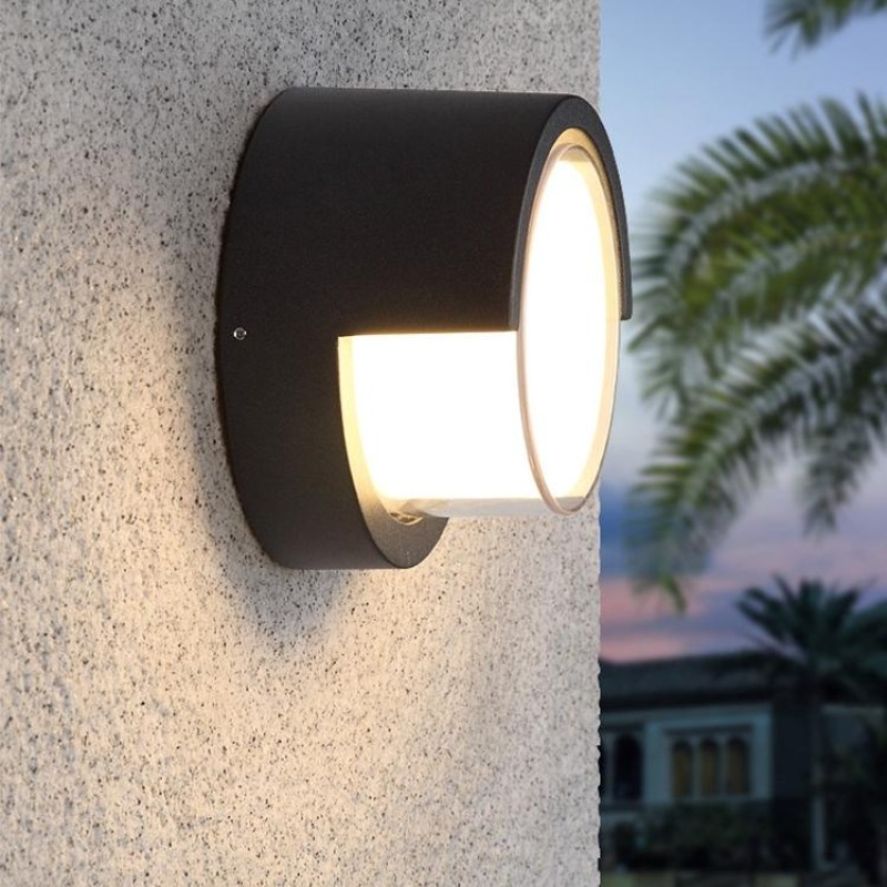 16cm Round Shape 10W 3000K Patio Porch Garden Light Outdoor IP54 Waterproof LED Wall Lamp