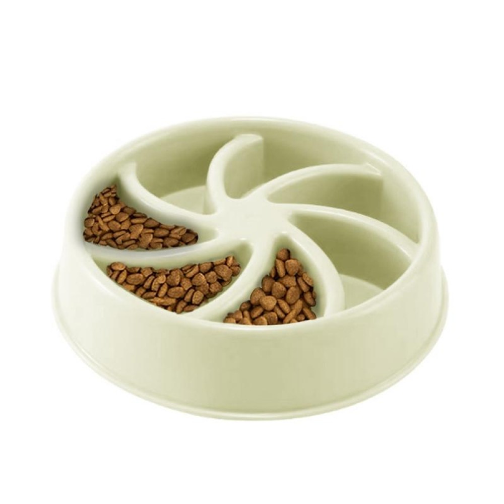 Environmental Protection Food Grade Plastic Anti-choking Slow Food Pet Dog Cat Food Bowl, Style:Windmill(Green)