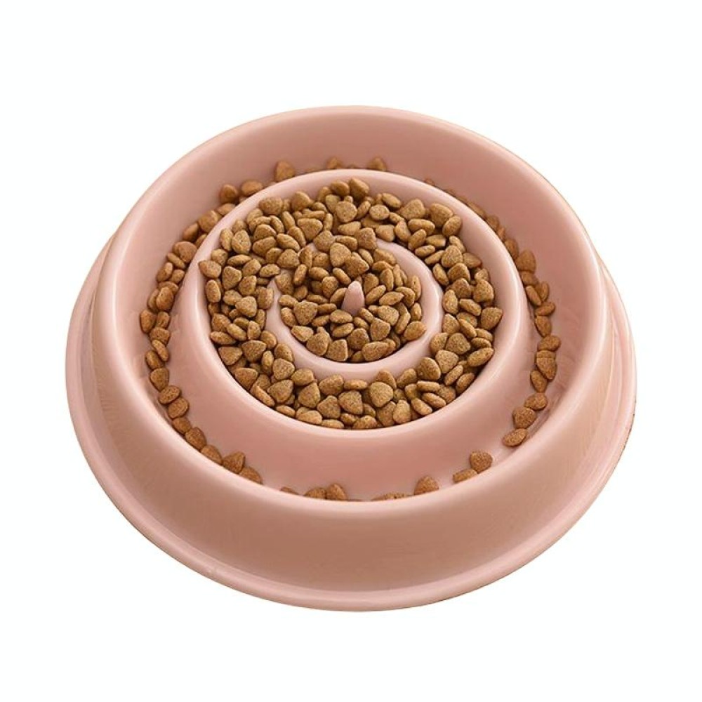 Environmental Protection Food Grade Plastic Anti-choking Slow Food Pet Dog Cat Food Bowl, Style:Water Drop(Pink)