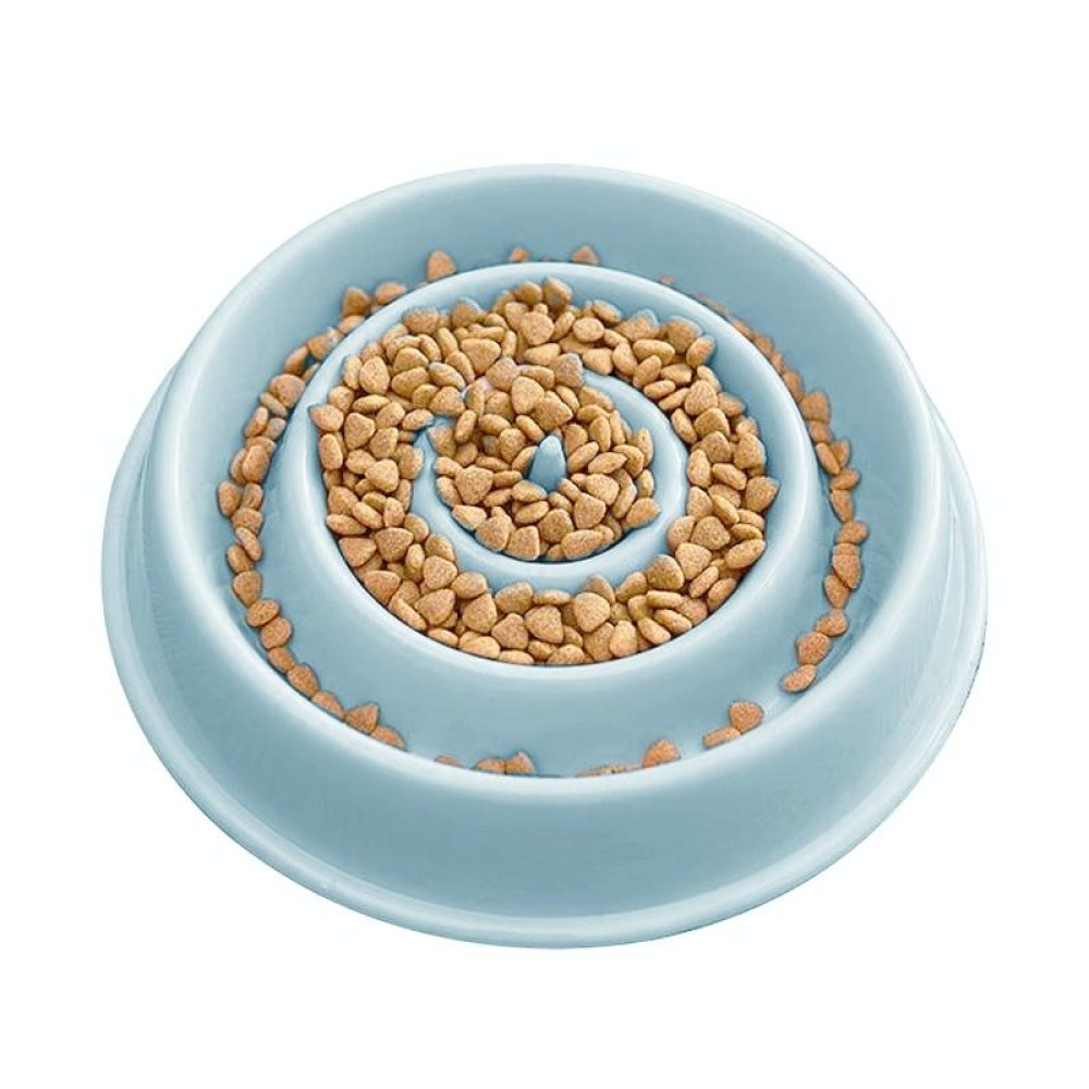 Environmental Protection Food Grade Plastic Anti-choking Slow Food Pet Dog Cat Food Bowl, Style:Water Drop(Blue)