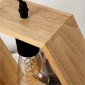 Retro Wooden Art Bedroom Bedside Eye Protection LED Desk Lamp, AC 220V, US Plug(Triangle Shape)