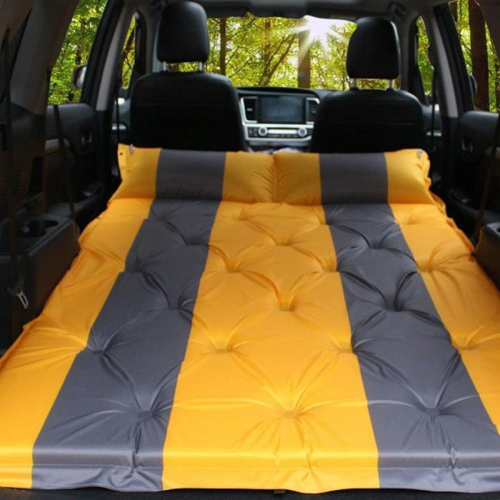 Inflatable Automatic SUV Car Inflatable Bed Travel Car Outdoor Air Mattress Bed Car Auto Sources Bed Travel Bed(Orange)