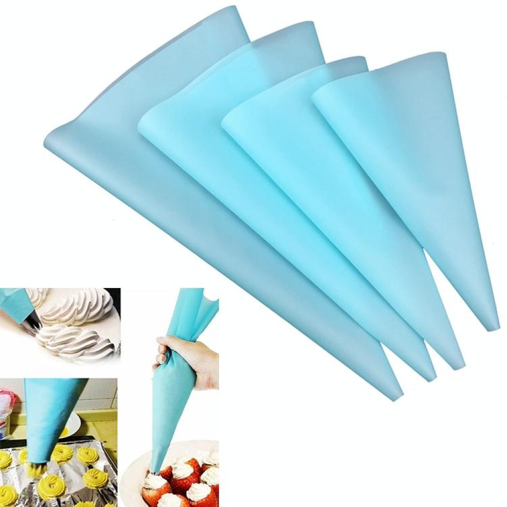 4 in 1 Silicone Icing Piping Cream Pastry Bag Nozzle DIY Cake Decorating Tools Set(EVA Bag Blue 4 Mixed)