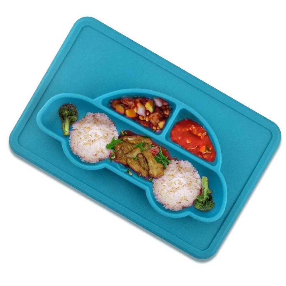 Integrated Child Food Grade Silicone Square Car Plate(Blue)