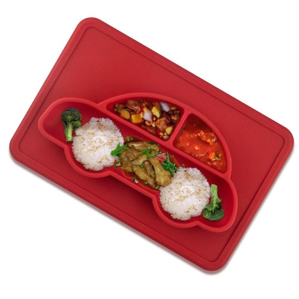 Integrated Child Food Grade Silicone Square Car Plate(Red)