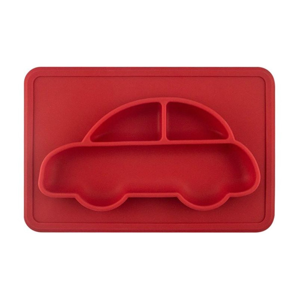 Integrated Child Food Grade Silicone Square Car Plate(Red)