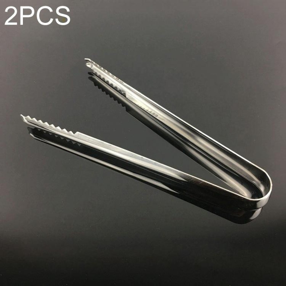 2 PCS Stainless Steel Light Body Small Sugar Clip Cube Sugar Clip Thickened Ice Clip, Specification:Stainless Steel 7 Inches