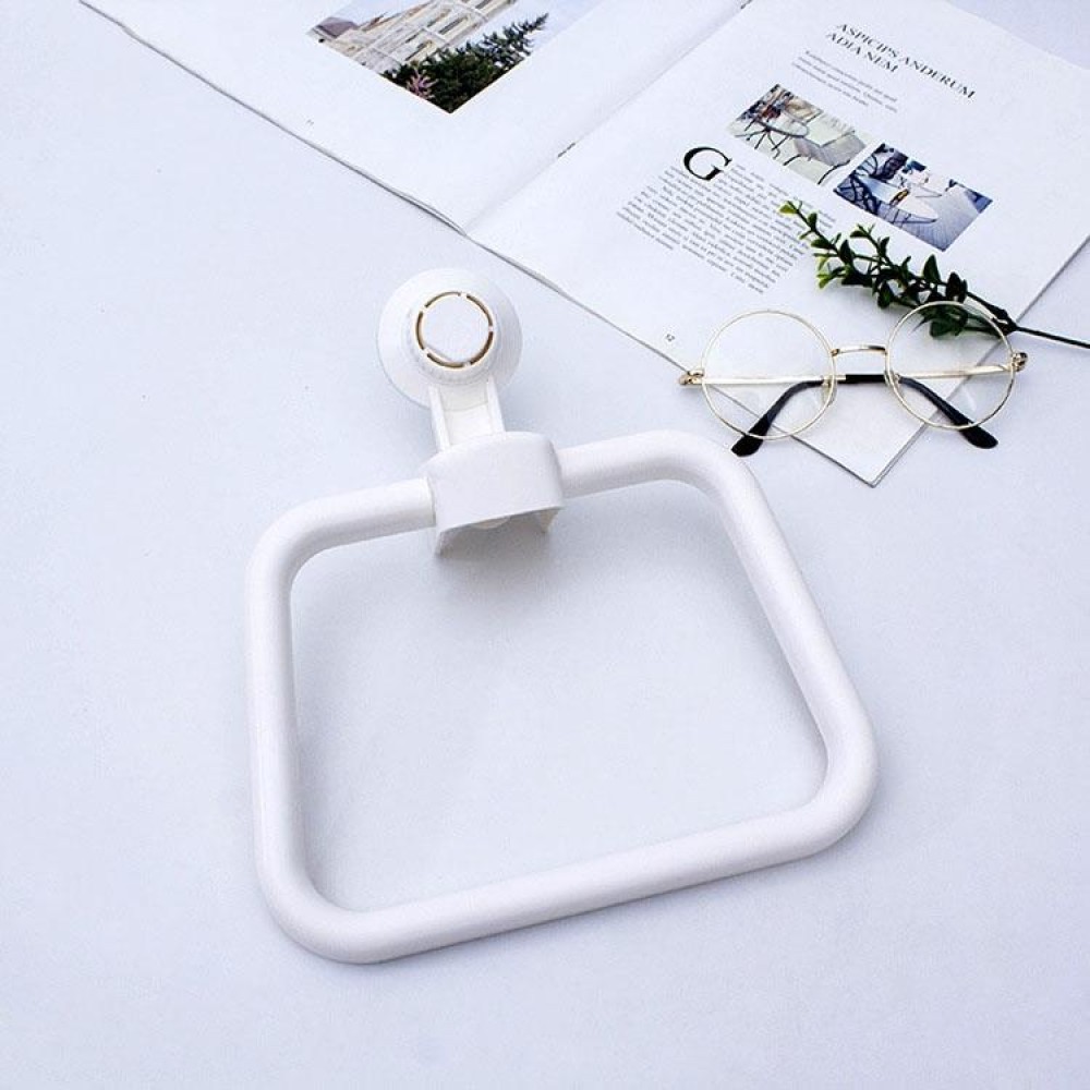 Multifunctional Toilet Suction Cup Towel Ring Rack(White)