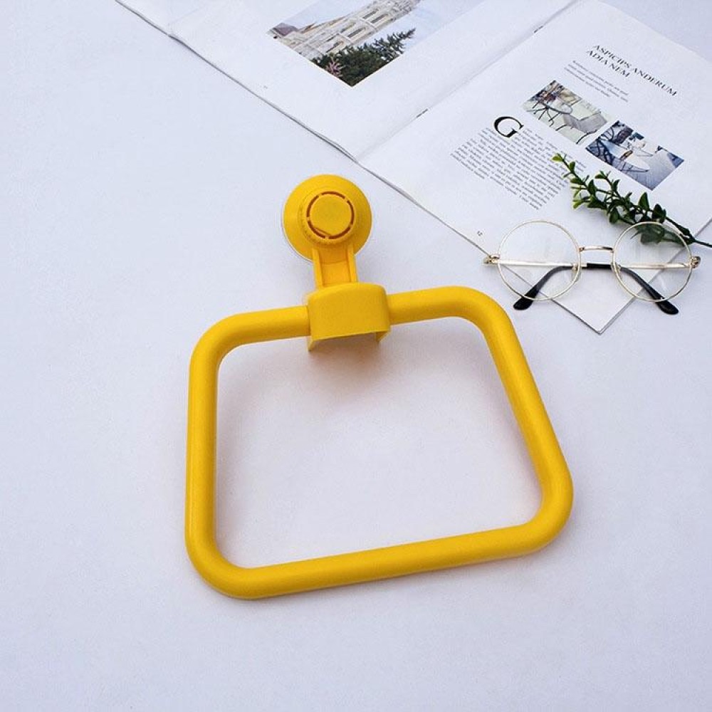 Multifunctional Toilet Suction Cup Towel Ring Rack(Yellow)