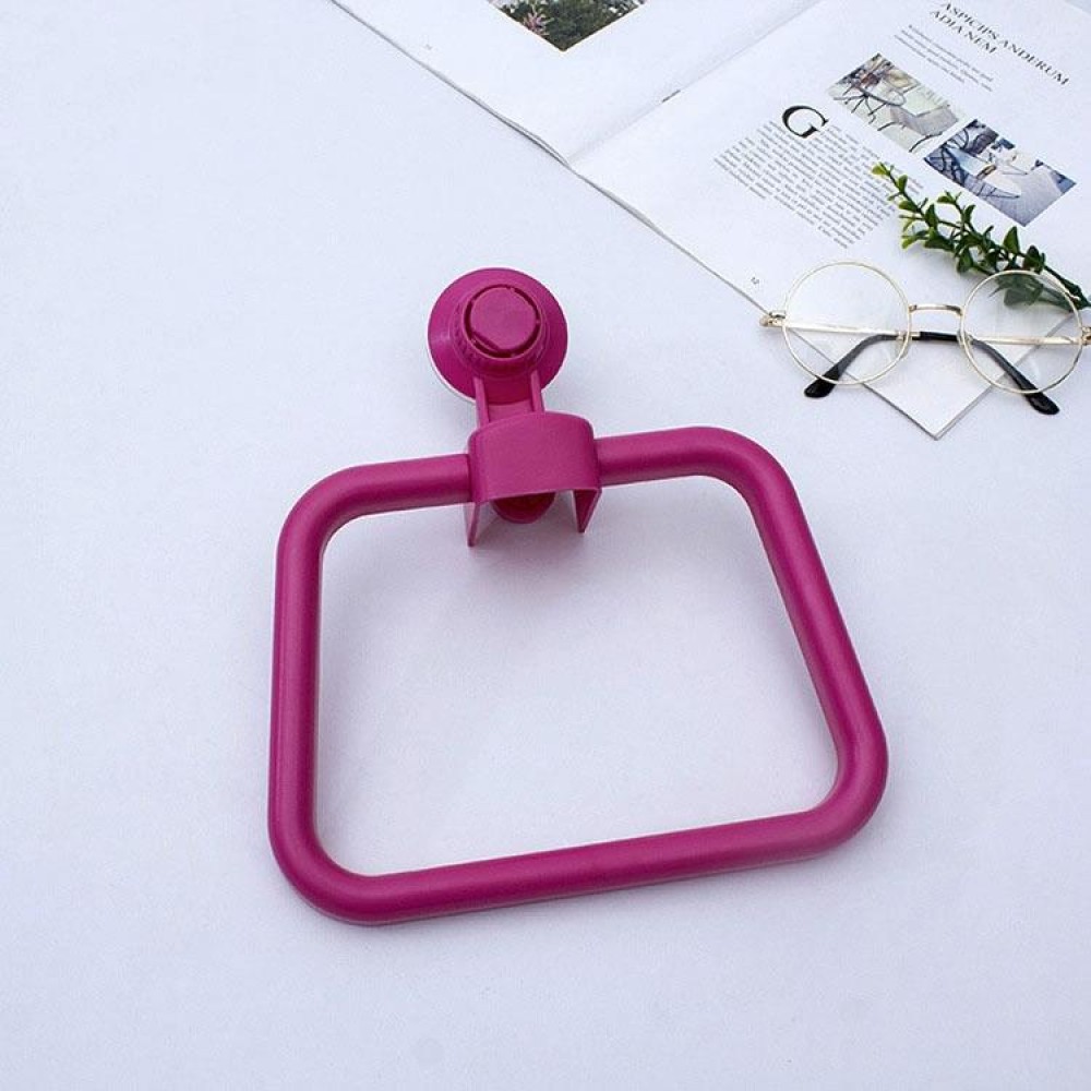 Multifunctional Toilet Suction Cup Towel Ring Rack(Rose Red)