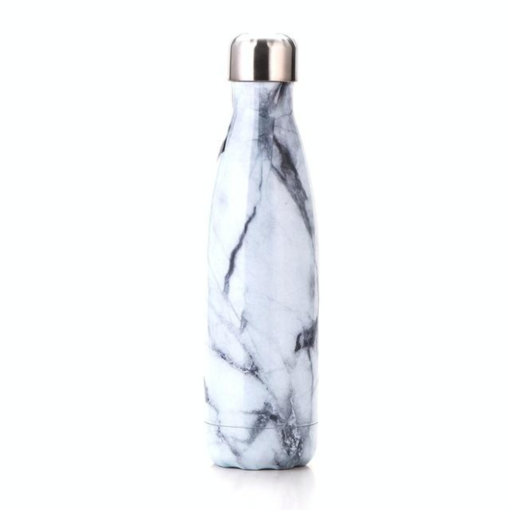Thermal Cup Vacuum Flask Heat Water Bottle Portable Stainless Steel Sports Kettle(White Marble)