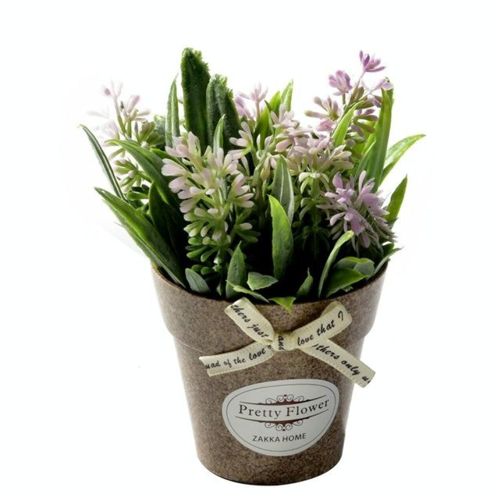 Fake Flowers Grass With Plastic Artificial Potted Flowers For Rustic Garden Farmhouse Decoration(Pink)