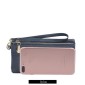 Women Long Wallet Female High Capacity Double Zippers Clutch Purse(Rose Red)