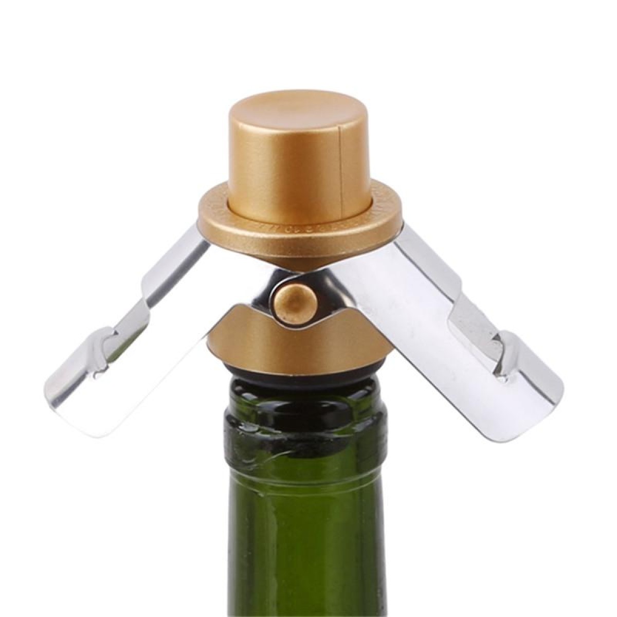 Push-button Stainless Steel Pumping Champagne Stopper Sparkling Champagne Snap Wing Vacuum Wine Stopper(Black)