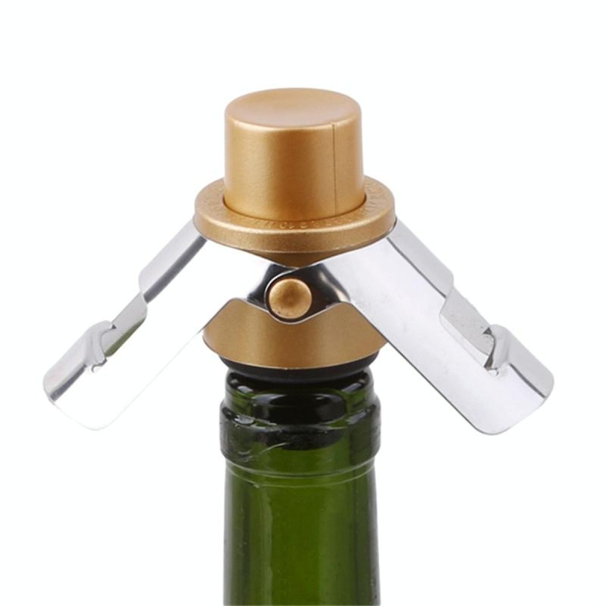 Push-button Stainless Steel Pumping Champagne Stopper Sparkling Champagne Snap Wing Vacuum Wine Stopper(Gold)