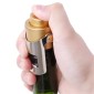Push-button Stainless Steel Pumping Champagne Stopper Sparkling Champagne Snap Wing Vacuum Wine Stopper(Silver)