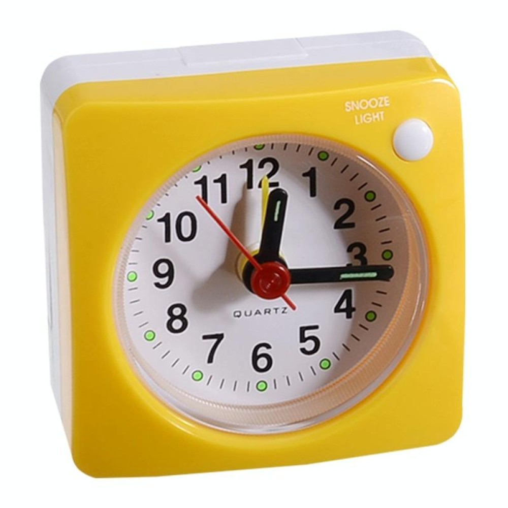 Bedside Mute Alarm Clock With Light & Snooze Function(Yellow)