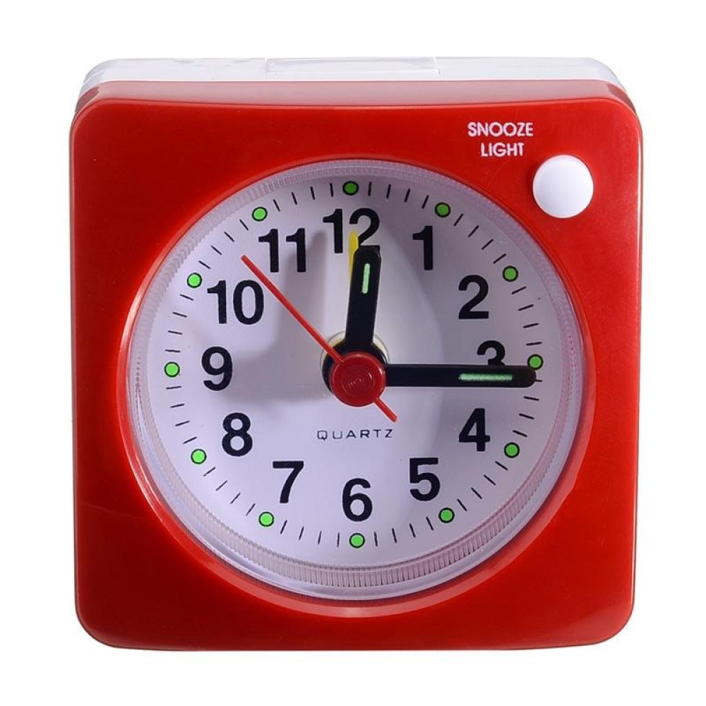 Bedside Mute Alarm Clock With Light & Snooze Function(Red)