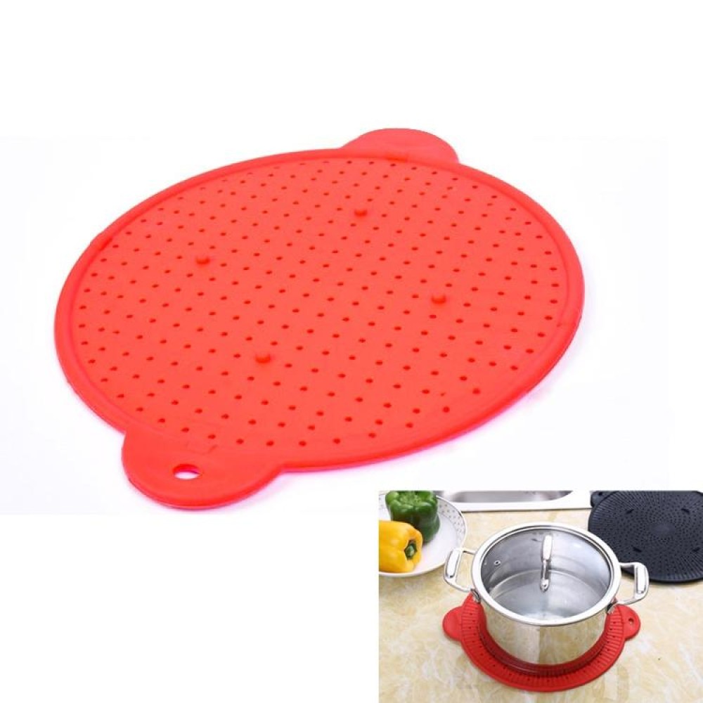 Multifunctional Food Grade Silicone Placemat Creative Kitchenware Heat Insulation Screen Filter(Red)