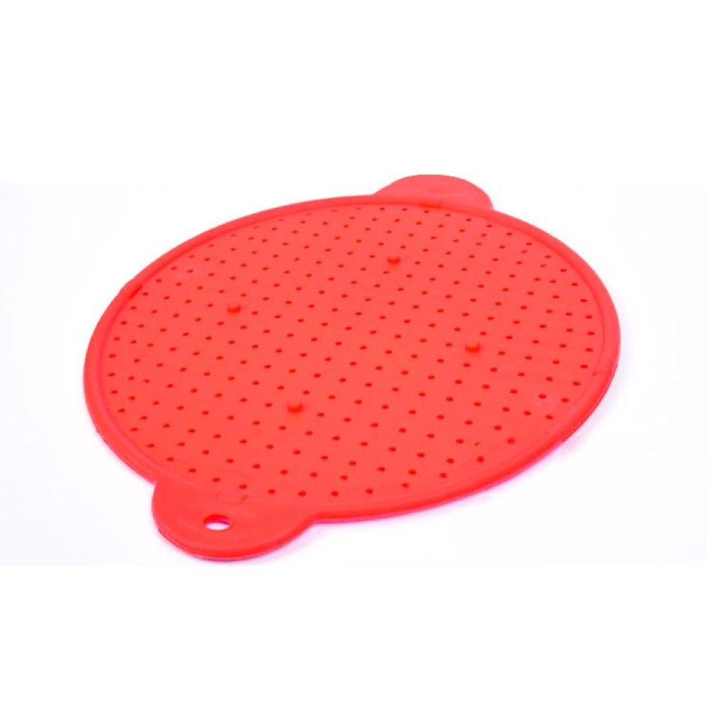Multifunctional Food Grade Silicone Placemat Creative Kitchenware Heat Insulation Screen Filter(Red)