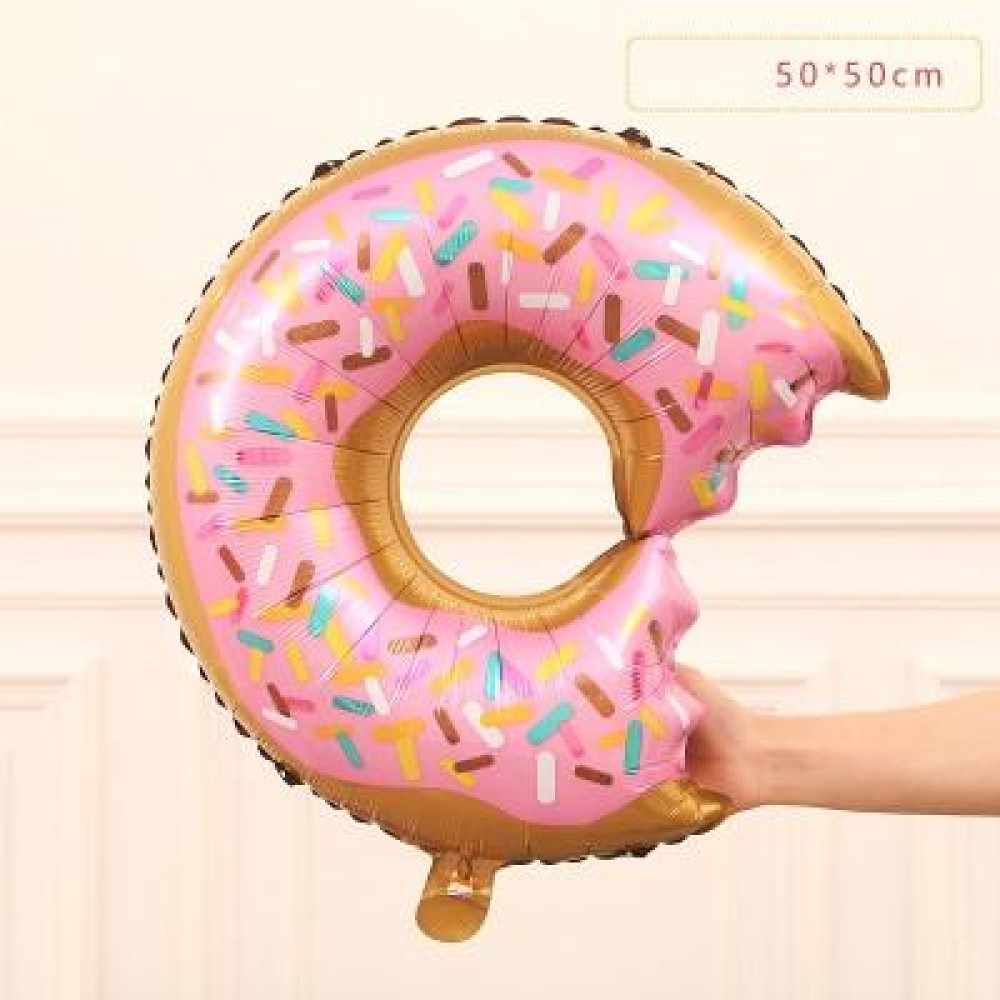 4 PCS Doughnut Candy Ice Cream Shaped Foil Balloons Happy Birthday Decorations Big Inflatable Helium(Colorful Dount)