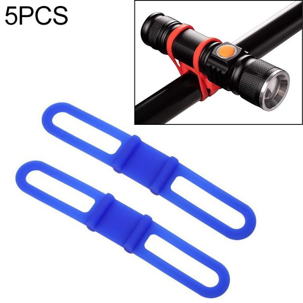 5 PCS Silicon Strap Mountain Road Bike Torch Phone Flashlight  Elastic Bandage Bicycle Light Mount Holder(Blue)