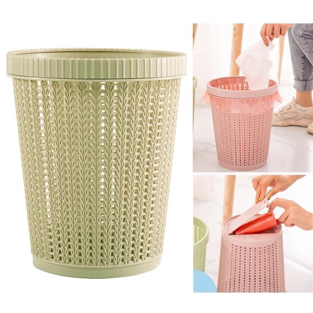 Household Removable Plastic Trash Bin Built-in Trash Bag Box(Green)