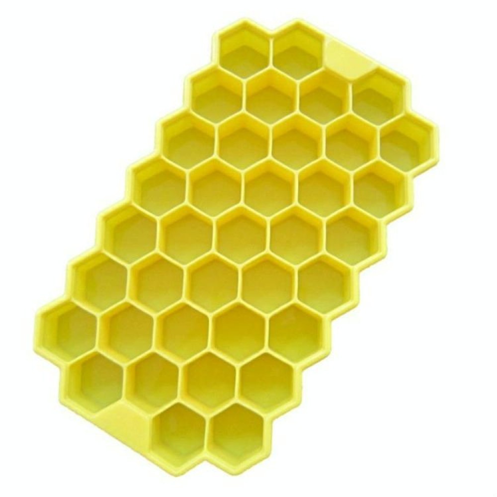 37 Grids Ice Cubes Honeycomb Ice Cream Maker Form DIY Mould Popsicle Molds Yogurt Ice Box Fridge Treats Freezer(Yellow)
