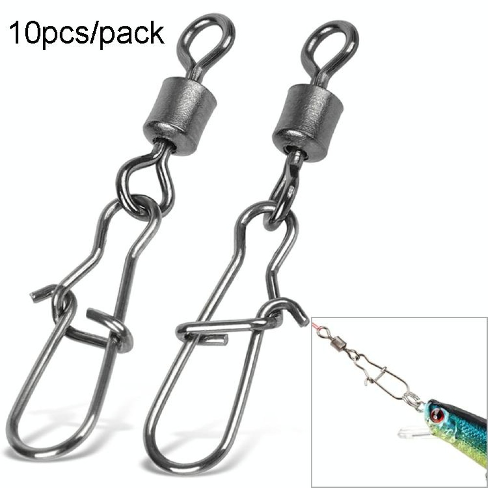 10pcs /Pack Stainless Steel Fishing Connector Bearing Rolling Swivel Connector Fishing Gear Accessories(10(20mm))