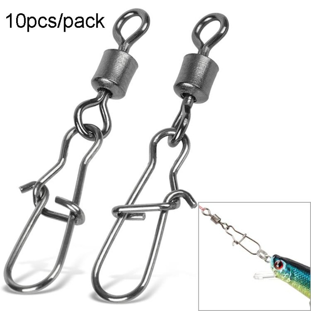 10pcs /Pack Stainless Steel Fishing Connector Bearing Rolling Swivel Connector Fishing Gear Accessories(8(22mm))