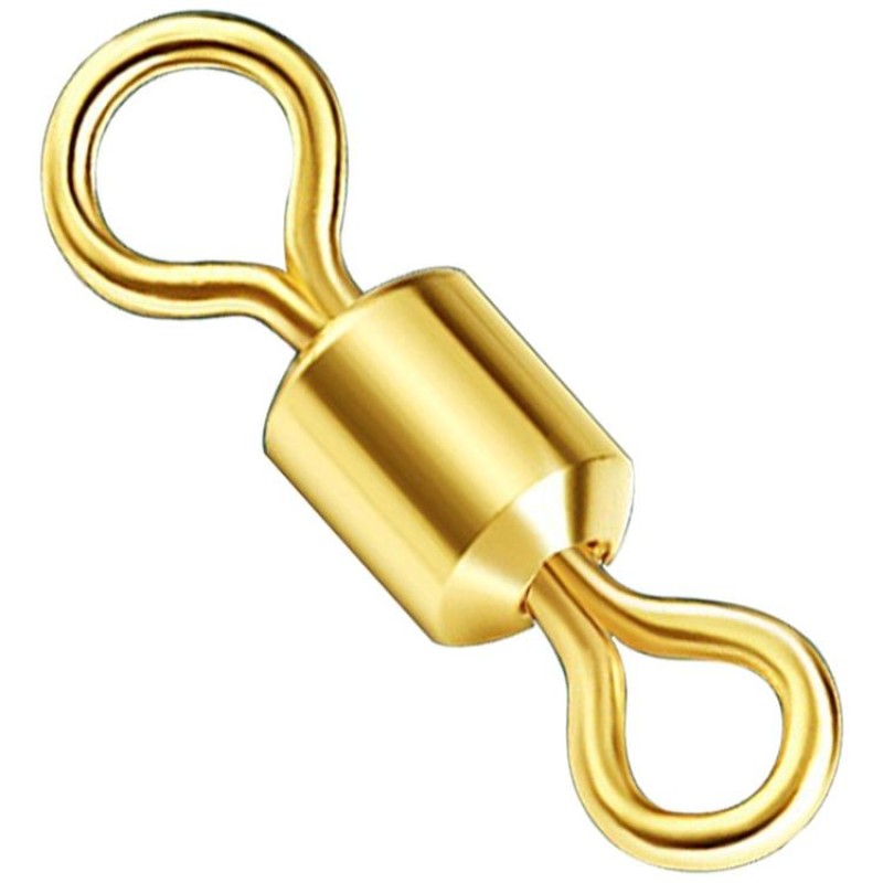 100 PCS Fishing Tackle Supplies Zimu Swivel Gold-plated Swivel Fishing Accessories, Specification: Length 0.9cm(Gold)