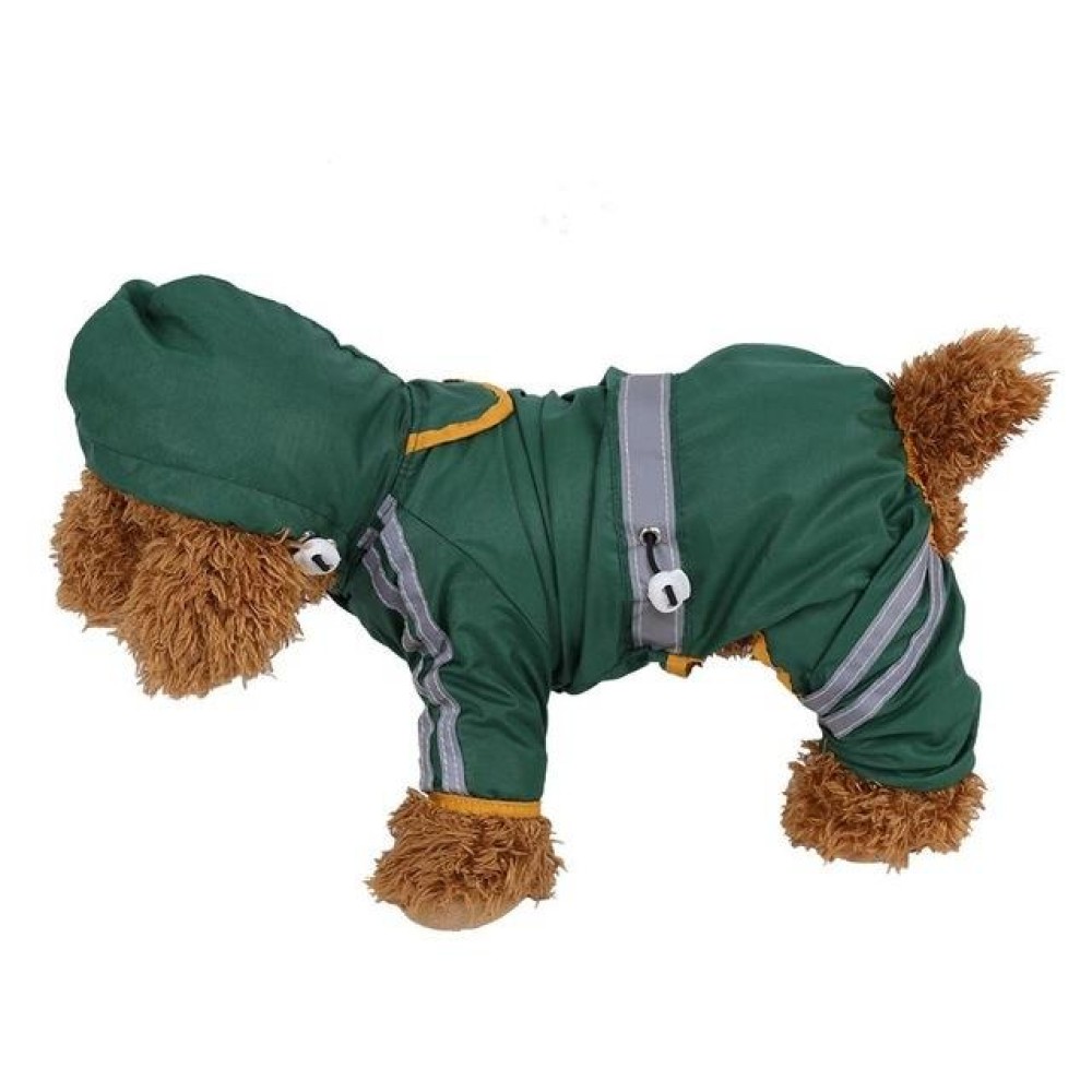 Waterproof Jacket Clothes Fashion Pet Raincoat Puppy Dog Cat Hoodie Raincoat, Size:XS(Green)