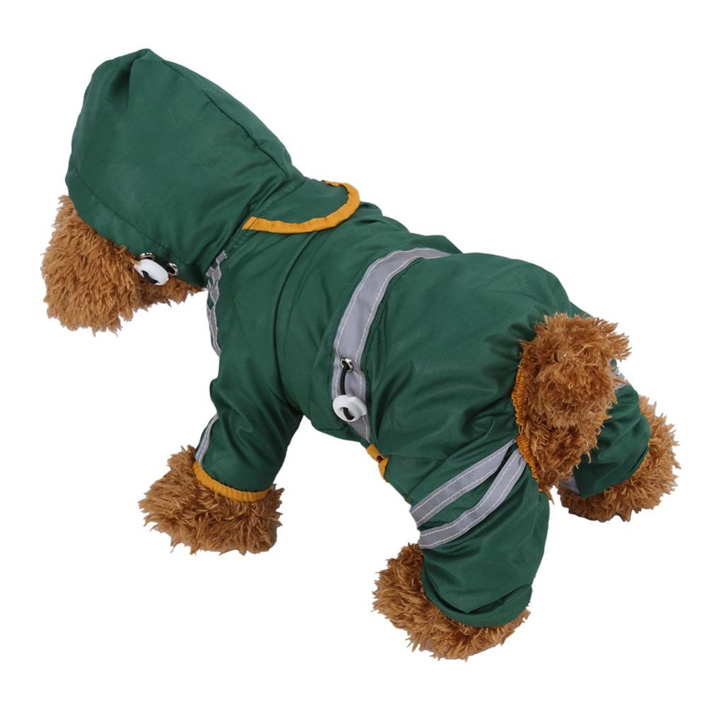 Waterproof Jacket Clothes Fashion Pet Raincoat Puppy Dog Cat Hoodie Raincoat, Size:S(Green)