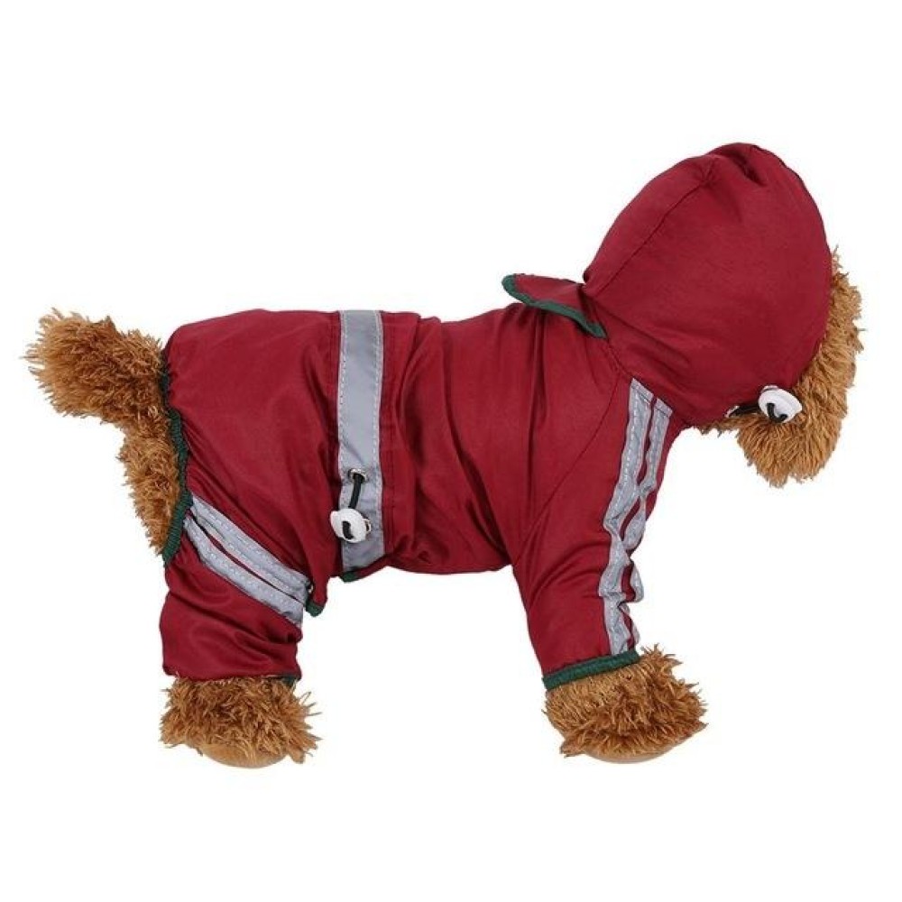 Waterproof Jacket Clothes Fashion Pet Raincoat Puppy Dog Cat Hoodie Raincoat, Size:L(Red)