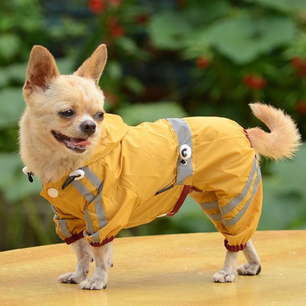 Waterproof Jacket Clothes Fashion Pet Raincoat Puppy Dog Cat Hoodie Raincoat, Size:XXL(Yellow)