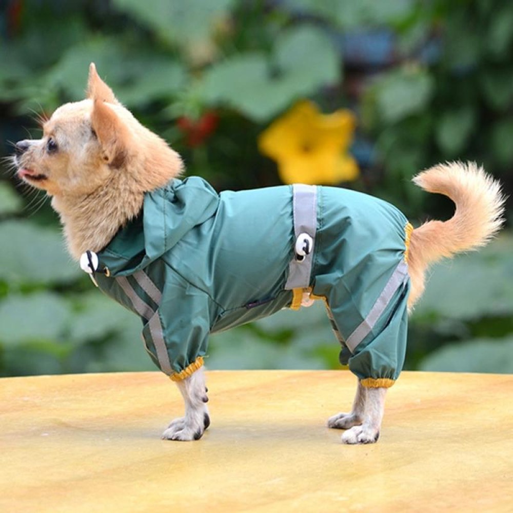 Waterproof Jacket Clothes Fashion Pet Raincoat Puppy Dog Cat Hoodie Raincoat, Size:XXL(Green)