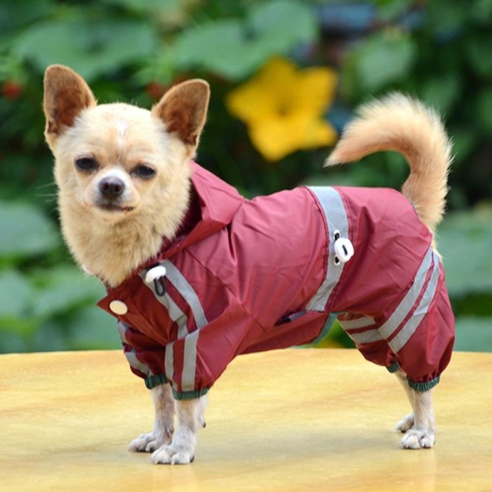 Waterproof Jacket Clothes Fashion Pet Raincoat Puppy Dog Cat Hoodie Raincoat, Size:XXL(Red)
