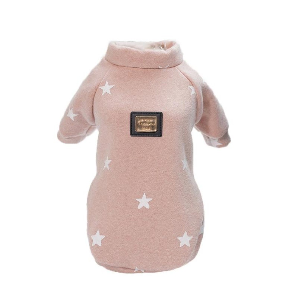 Pet Fall and Winter Five-pointed Star Pattern Sweater Pet Warm Clothes, Size:S(Pink)