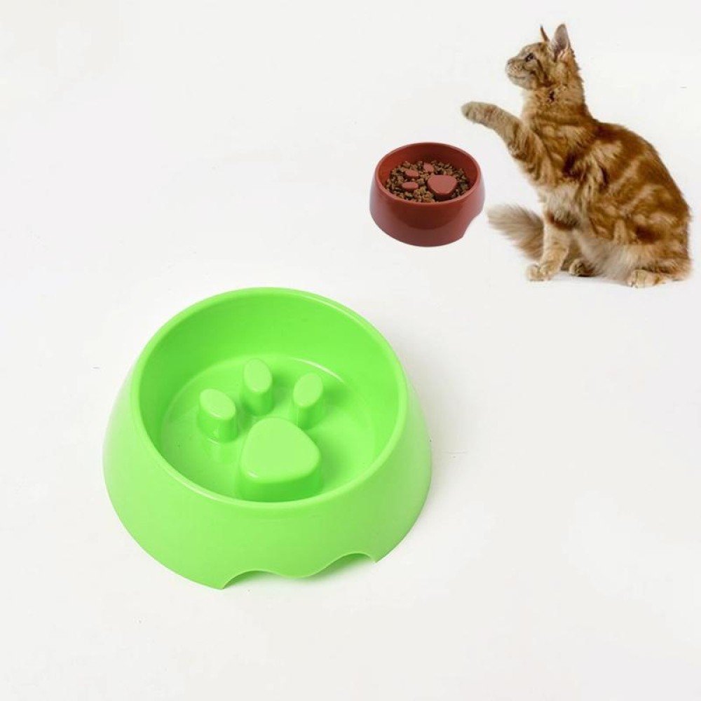 Anti-choking Pet Bowl Slow Food Dog Print Food Bowl, Size:22x17.5x7cm(Green)