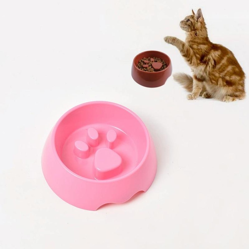 Anti-choking Pet Bowl Slow Food Dog Print Food Bowl, Size:22x17.5x7cm(Pink)