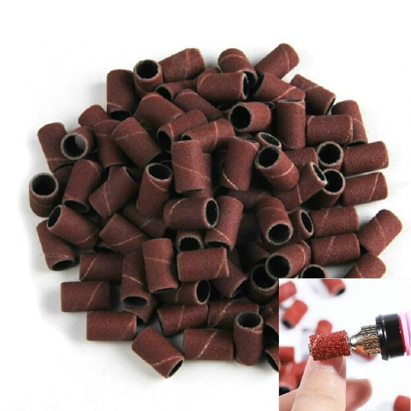 100pcs / Pack Nail Art Electric Grinder Accessories Sandpaper Ring Sand Cloth Ring Grinding Ring, Size:120#