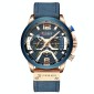 CURREN M8329 Casual Sport Leather Watch for Men(Rose blue)