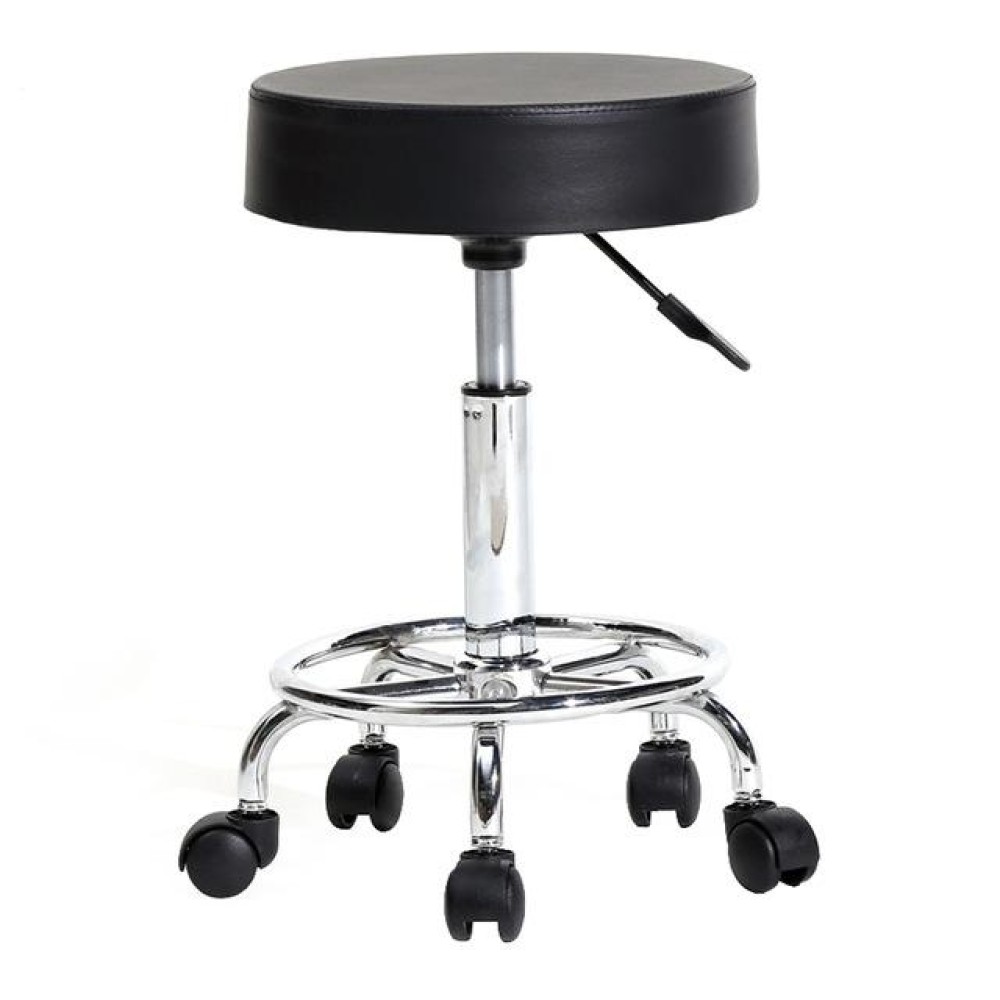 Adjustable Beauty Barber Shop Bar Lift Pulley Stool Movable Stool Chair(Black)