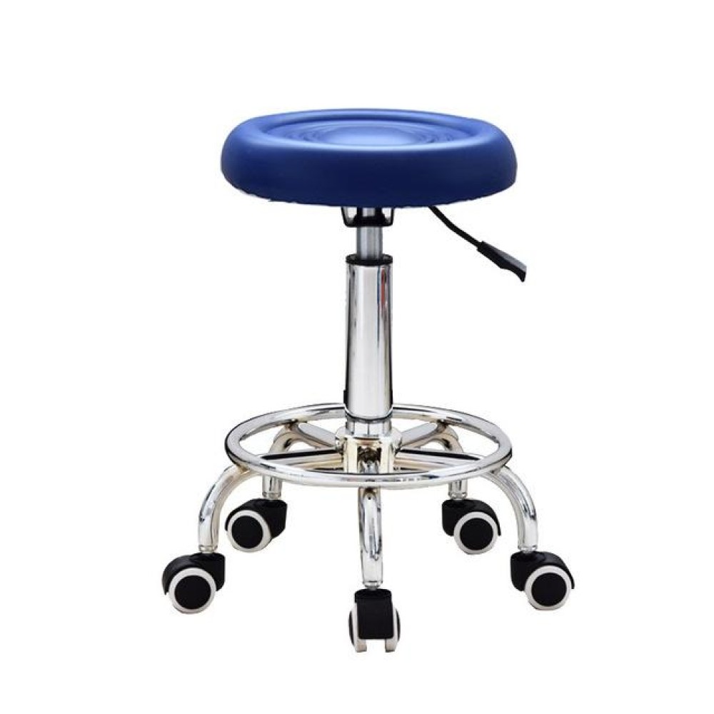 Adjustable Beauty Barber Shop Bar Lift Pulley Stool Movable Stool Chair(Blue)