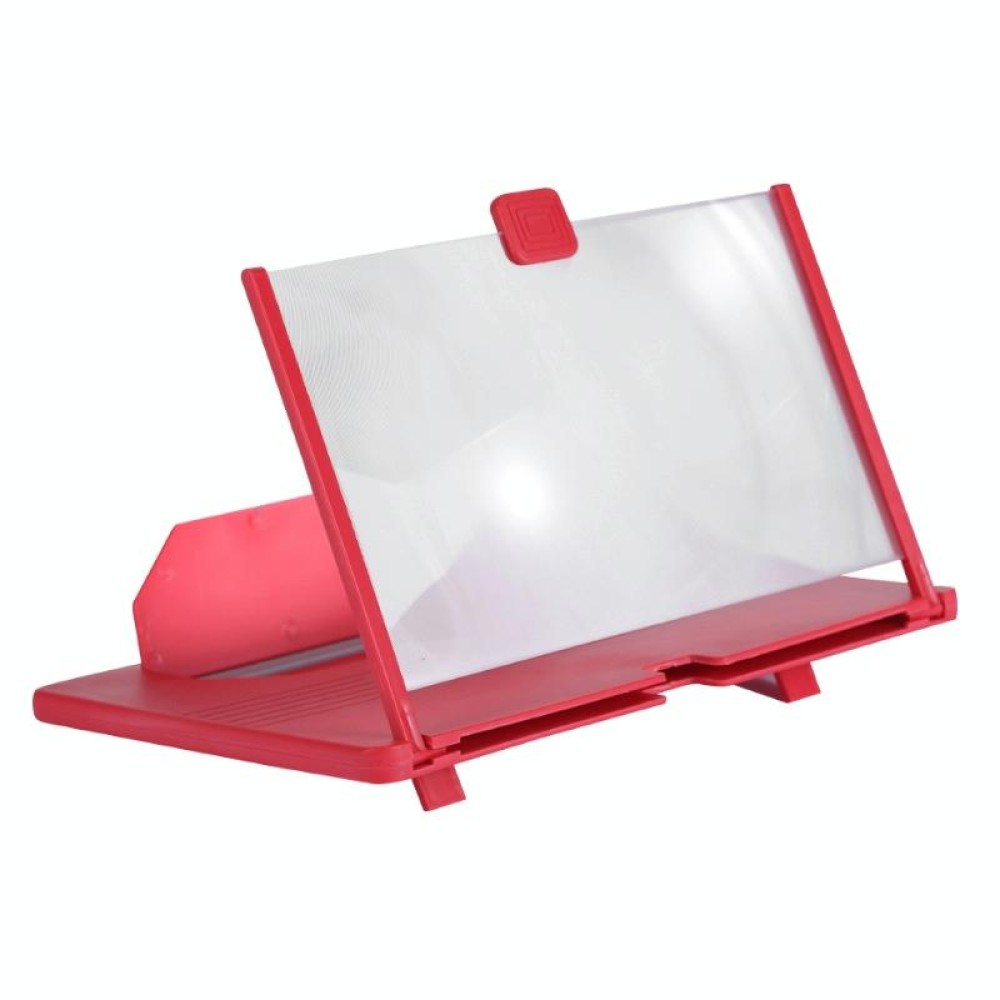 12 Inch Pull-Out Mobile Phone Screen Magnifier 3D Desktop Stand, Style:Blu-ray Model(Red)
