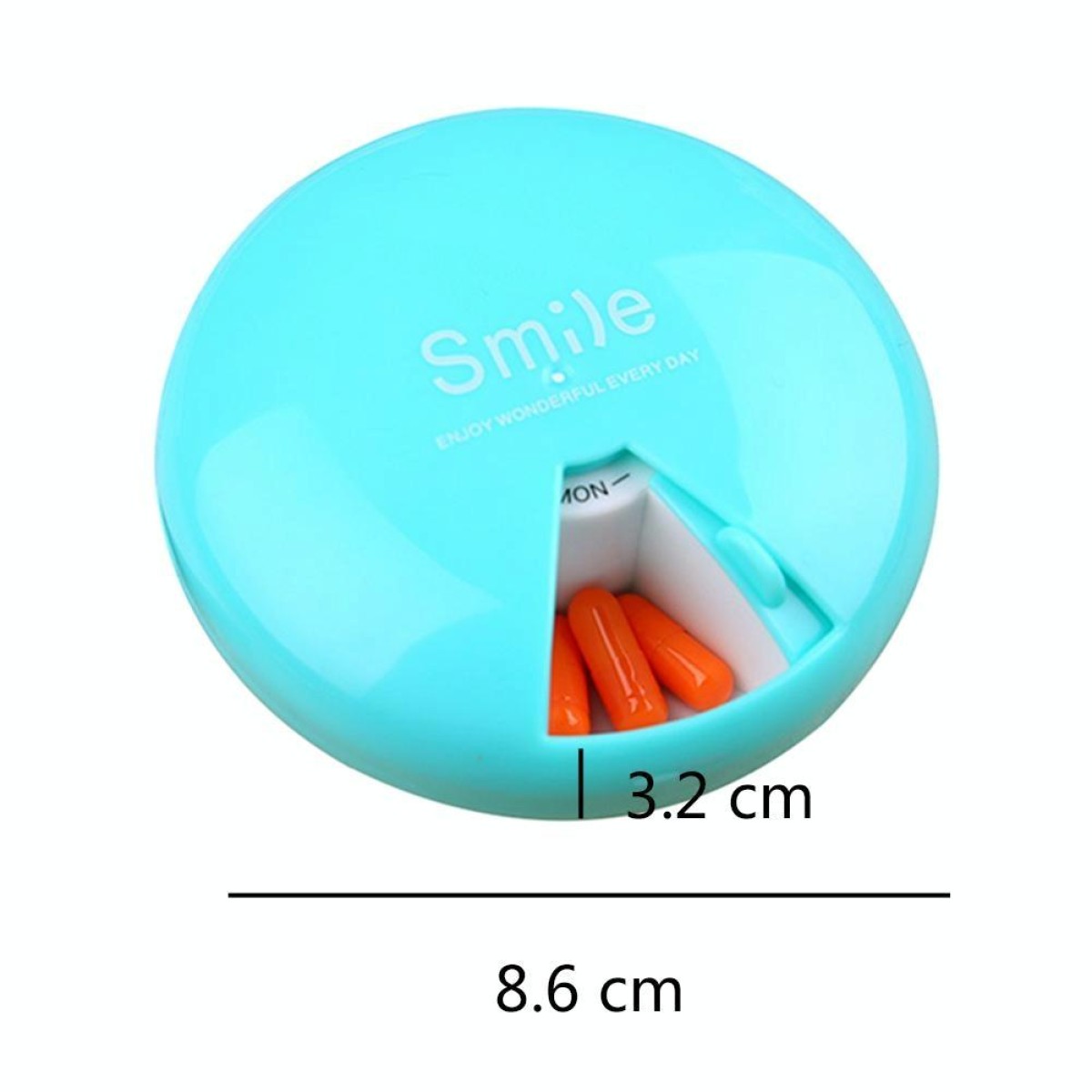 Portable 7 Days Drugs Pill Container Rotation Pillbox(Rose Red)