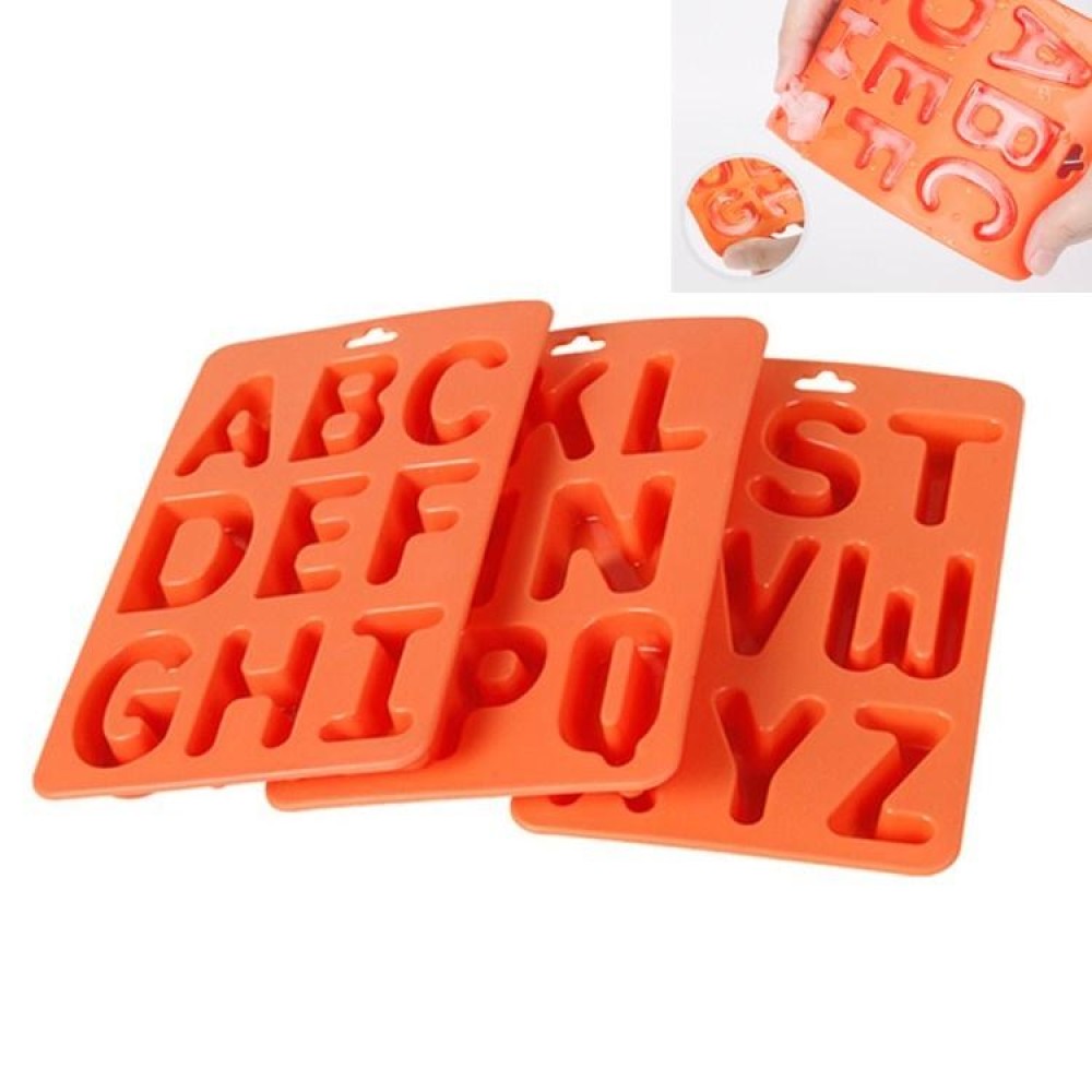 A-Z 3pcs Letter Ice Cube Ice Box Silicone Ice Tray Set(Orange)